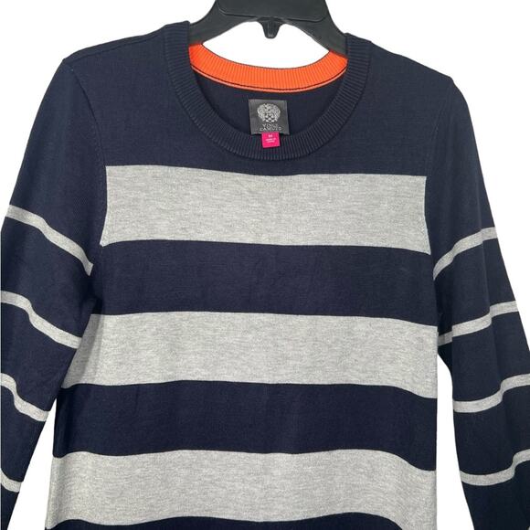 Vince Camuto Grey Black Striped Sweater Dress Size Medium - Picture 2 of 9